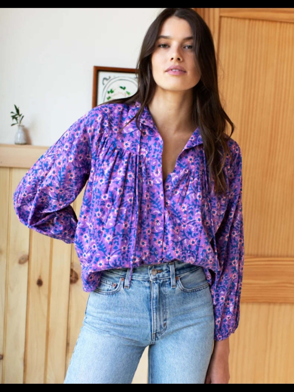 Emerson Fry Purple Violet Emmaline Blouse XS